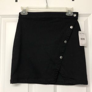 Free People Black Denim Skirt